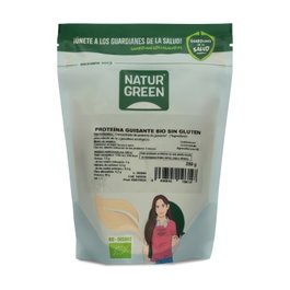 NaturGreen Proteína de Guisante Ecológica 80%, 250g Sin Gluten Sabor Neutro NaturGreen