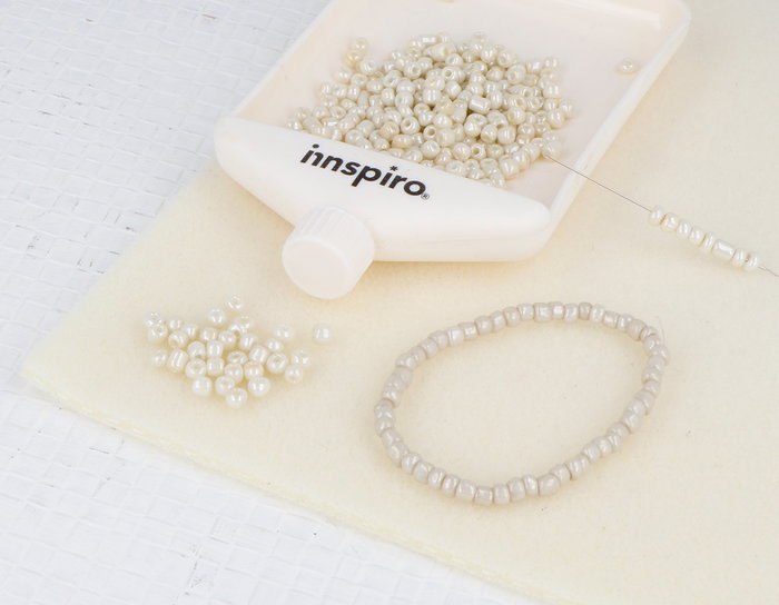 Innspiro Rocalla de Vidrio Redonda Ivory Grisáceo 3,8mm 500g