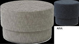 DKD Home Decor Reposapiés de Poliéster Azul 55x55x42 cm