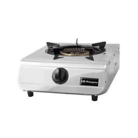 Orbegozo Hornillo a Gas Exterior FO 1700 Inox, 1 Quemador Triple Corona 4.3 KW, Encendido Piezoeléctrico, Butano/Propano, Uso Exterior, Dimensiones 30.5x14.5x41 cm