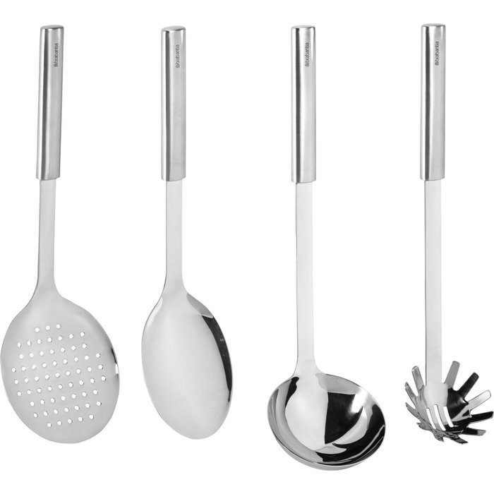 Brabantia Kitchen Utensil Set Profile, 4 piezas, Plata/Acero Mate Brabantia Kitchen Utensil Set Profile, 4 piezas, Plata/Acero Mate