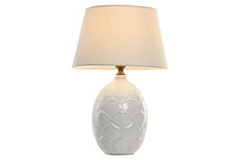 DKD Home Decor Lámpara Sobremesa Blanco Porcelana Lino 40 x 61 x 40 cm (2 Unidades)