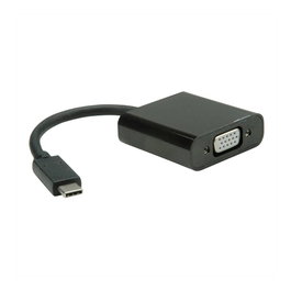 VALUE Adaptador de pantalla USB Typ C - VGA, Audio, Negro