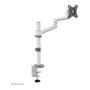 Neomounts DS60-425WH1 Brazo de Monitor de Escritorio Ajustable para Pantallas 17-27" (43.2-68.6 cm), con VESA 100x100, Carga 8 kg, Color Blanco