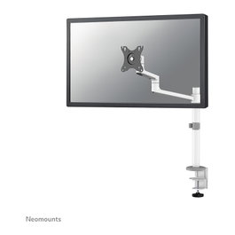 Neomounts DS60-425WH1 Brazo de Monitor de Escritorio Ajustable para Pantallas 17-27" (43.2-68.6 cm), con VESA 100x100, Carga 8 kg, Color Blanco