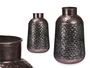 Giftdecor Jarron Relieve Ancho Plata Envejecido Metal 22.5x39.5x22.5 cm (Set de 4)