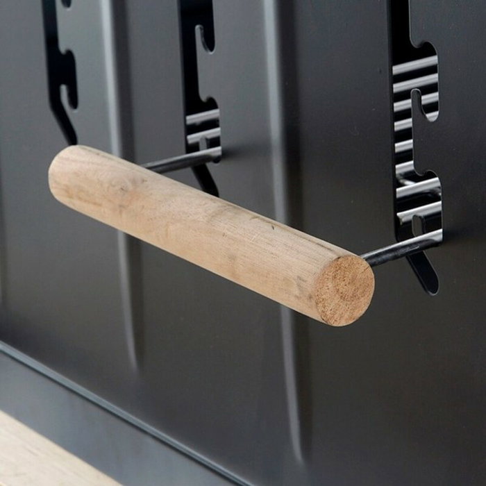 DKD Home Decor Barbacoa de Acero Negro 113x51x97 cm