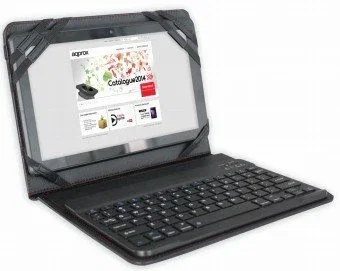 Approx APPIPCK06 Funda con Teclado Bluetooth para Tablet de 9.7" a 10.1", Teclado Español 78 Teclas Tipo Tijeras, Compatible con Android, iOS, Windows, Color Negro