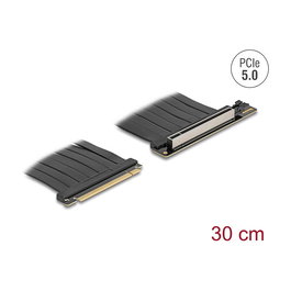 DeLOCK 81593 Riser Karte PCIe 5.0 x16 Stecker zu x16 Slot con Cable 30 cm - Negro para PC