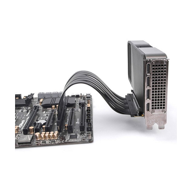 DeLOCK 81593 Riser Karte PCIe 5.0 x16 Stecker zu x16 Slot con Cable 30 cm - Negro para PC