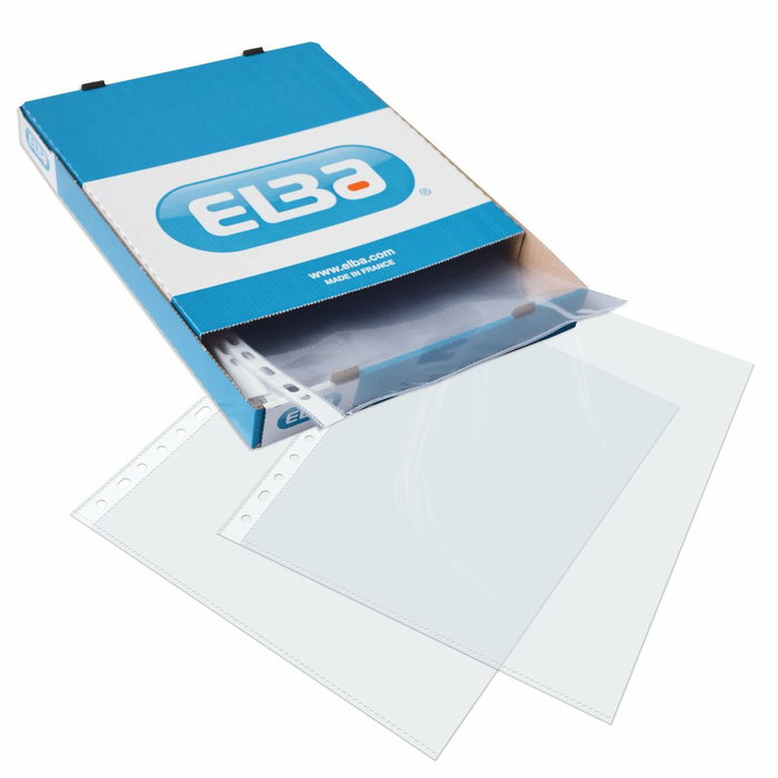 Elba Funda Multitaladro Standard A4 Cristal 70 Micras Caja de 100 Unidades