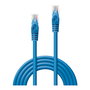 LINDY Patchkabel Cat6 U/UTP 0.30 m Azul, Categoría 6, UTP, RJ-45, 0.3 m, Conectores Dorados, 250 MHz, RoHS, Referencia 48170