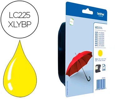 Brother Cartucho de Tinta LC225XLYBP Amarillo Alta Capacidad