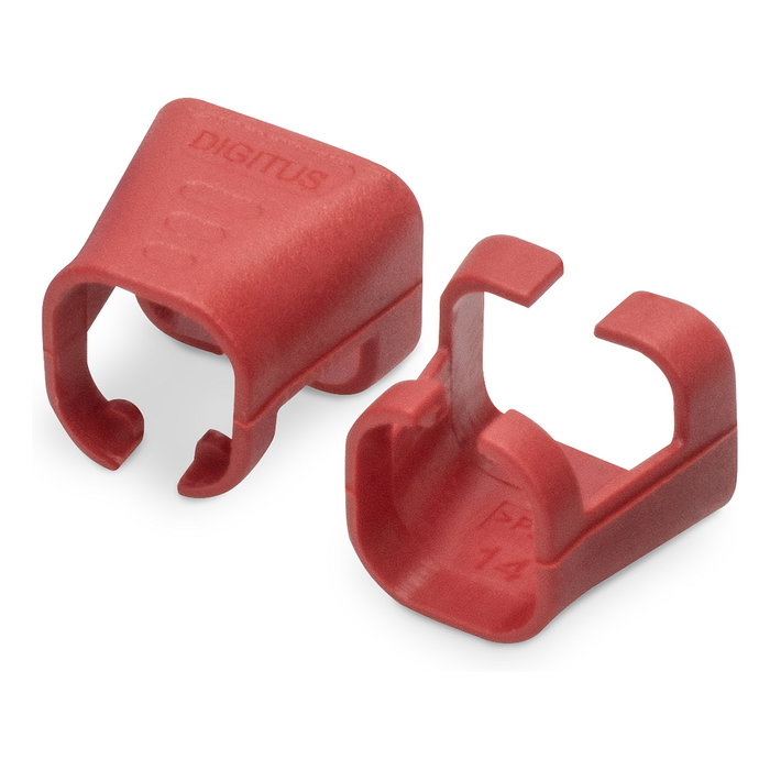 Digitus Pinzas de color para cables de conexión RJ45, Rojo, 100 piezas