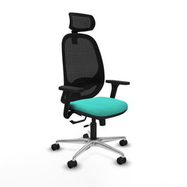 PIQUERAS Y CRESPO Silla de oficina Cilanco Turquesa y Negro
