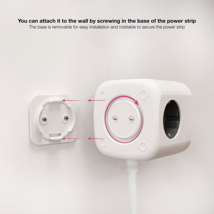 Nanocable Regleta Cubo con 3 Enchufes y 3 USB (2 USB-A + 1 USB-C), GaN, Blanco