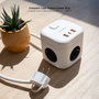 Nanocable Regleta Cubo con 3 Enchufes y 3 USB (2 USB-A + 1 USB-C), GaN, Blanco