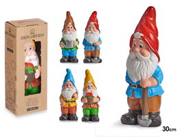 Ibergarden Enano de Jardín de Cerámica de 30 cm con Colores Vivos Surtidos (Set de 12)