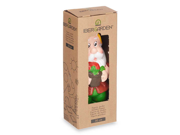 Ibergarden Enano de Jardín de Cerámica de 30 cm con Colores Vivos Surtidos (Set de 12)