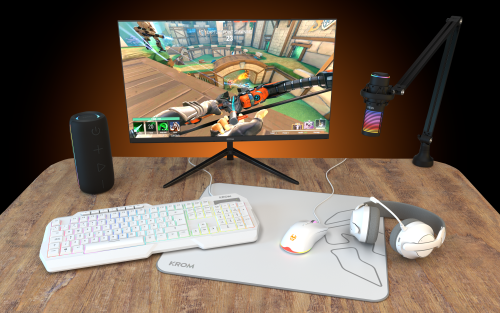 Krom Phase Auriculares Gaming Inalámbricos con Micrófono, Blanco Krom Phase Auriculares Gaming Inalámbricos con Micrófono, Blanco