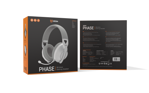 Krom Phase Auriculares Gaming Inalámbricos con Micrófono, Blanco Krom Phase Auriculares Gaming Inalámbricos con Micrófono, Blanco