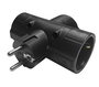 Simon Adaptador triple lateral schuko 2p+t 16a 250v~, negro