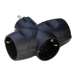 Simon Adaptador triple lateral schuko 2p+t 16a 250v~, negro