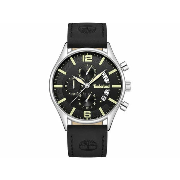 Timberland TDWGC9001201 con correa de cuero negra y caja plateada