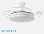Fabrilamp Ventilador de Techo Serie DANI Blanco con Motor DC y Luz LED