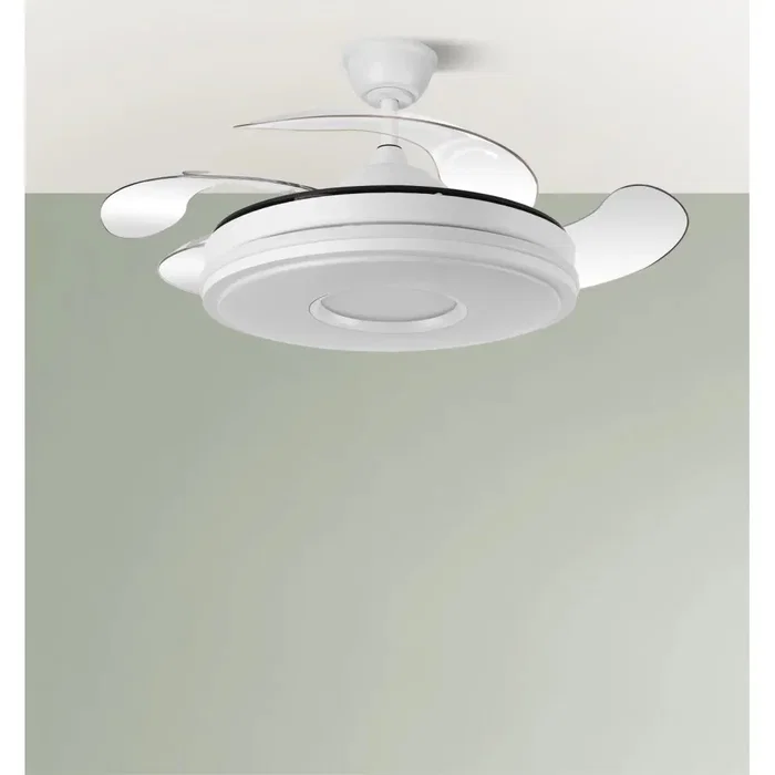 Fabrilamp Ventilador de Techo Serie DANI Blanco con Motor DC y Luz LED