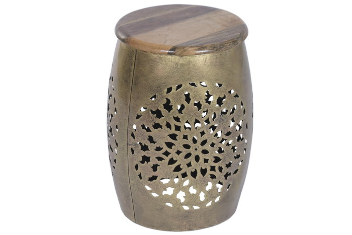 DKD Home Decor Mesita Auxiliar Oriental Dorado Marron 30 x 42 x 30 cm DKD Home Decor Mesita Auxiliar Oriental Dorado Marron 30 x 42 x 30 cm