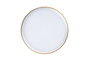 Hermia Loren6p Juego de Platos para Postres de Vidrio Transparente con Acentos Dorados para 6 Unidades 16 cm