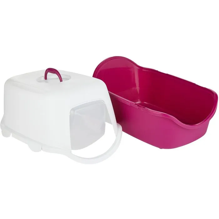 Trixie Caja de arena Vico Tapa 40 x 40 x 56 cm Baya y blanco