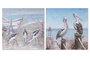 DKD Home Decor Cuadro Lienzo Abeto 80x80 Aves Surtido de 2 Unidades