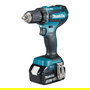 Makita DDF485RTJ - Taladro Percutor Atornillador a Bateria de 18V, Sin Llave, 1900 RPM, Capacidad en Acero 1.3 cm, Incluye 2 Baterias y Cargador (Kit)