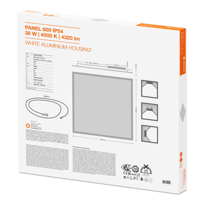 LEDVANCE Panel LED 36W 4320Lm 4000K 120° IP54/IP20 LEDVANCE Panel LED 36W 4320Lm 4000K 120° IP54/IP20