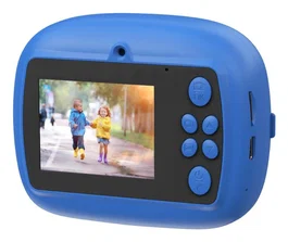 Celly KIDSCAMPRINT Cámara de fotos digital para niños imprimible, color azul, 1300 mAh, USB Tipo C, 150 g
