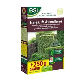 Bsi Abono Setos/Tejos/Coníferas Orgánico BSI5420046620324 - Follaje Verde Oscuro - Acción Duradera - Rinde 12,5 m²