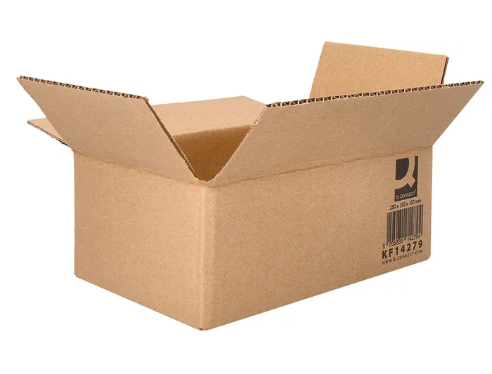 Q-connect Caja embalar americana carton reciclado canal simple 5 mm color kraft 250x150x100 mm