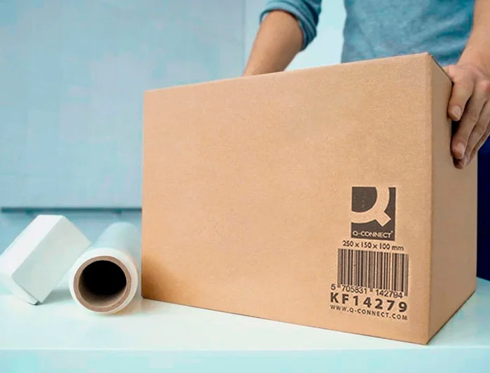 Q-connect Caja embalar americana carton reciclado canal simple 5 mm color kraft 250x150x100 mm