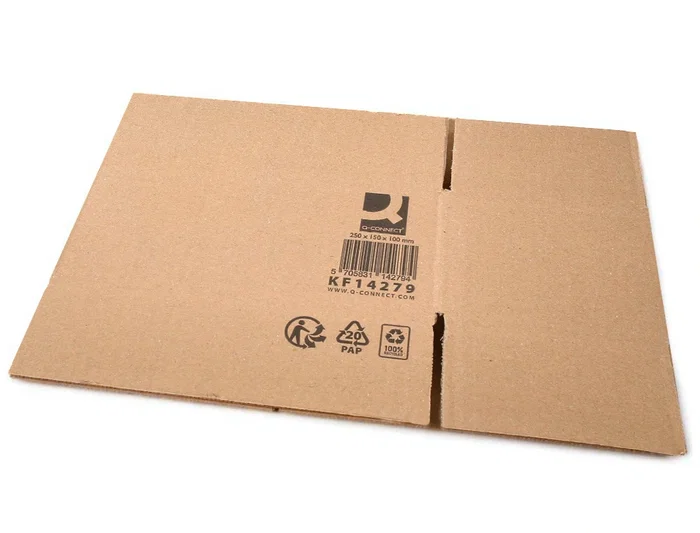 Q-connect Caja embalar americana carton reciclado canal simple 5 mm color kraft 250x150x100 mm