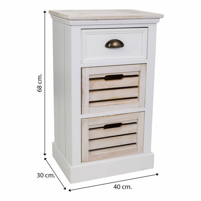 Cajonera Alexandra House Living Blanco Marrón Madera de Paulonia Madera MDF 30 x 68 x 40 cm Cajonera Alexandra House Living Blanco Marrón Madera de Paulonia Madera MDF 30 x 68 x 40 cm