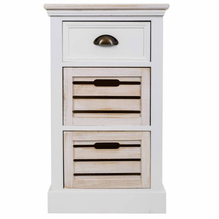 Cajonera Alexandra House Living Blanco Marrón Madera de Paulonia Madera MDF 30 x 68 x 40 cm Cajonera Alexandra House Living Blanco Marrón Madera de Paulonia Madera MDF 30 x 68 x 40 cm