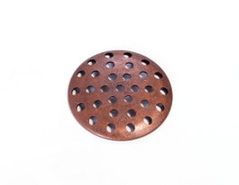 Innspiro Base de anillo metálico con agujeros cobrizo envejecido 16mm (10 unidades)