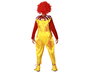 Disfraz Payaso Infantil Amarillo con Mono y Cuello Rojo para Niños de 10-12 Años, Temática Halloween, Polyester