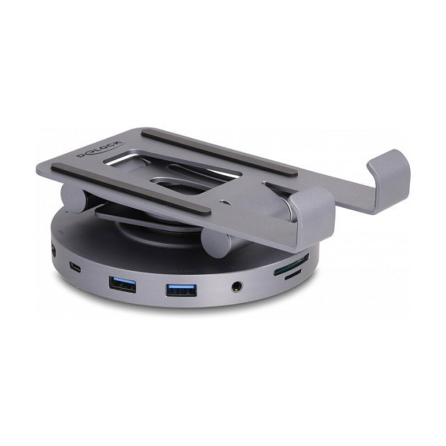 DeLOCK Dockingstation 4K con soporte giratorio 360° Gris