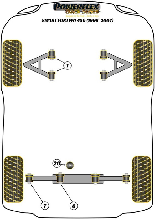 Powerflex Silentblock Exterior Brazo Suspensión Trasero PFR68-107 Poliuretano