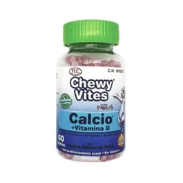 CHEWY VITES Kids Calcio+Vit. D 60Ud. Mantenimiento de Huesos y Dientes para Niños