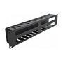 DeLOCK Panel de gestión de cables 19 pulgadas 2U negro con 4 aberturas