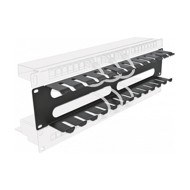 DeLOCK Panel de gestión de cables 19 pulgadas 2U con 4 aberturas negro DeLOCK Panel de gestión de cables 19 pulgadas 2U con 4 aberturas negro